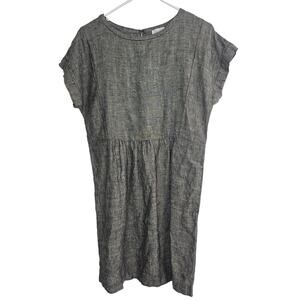 Garnet Hill Womens Striped Linen Dress 4 Lagenlook Resortwear Minimalist Coastal